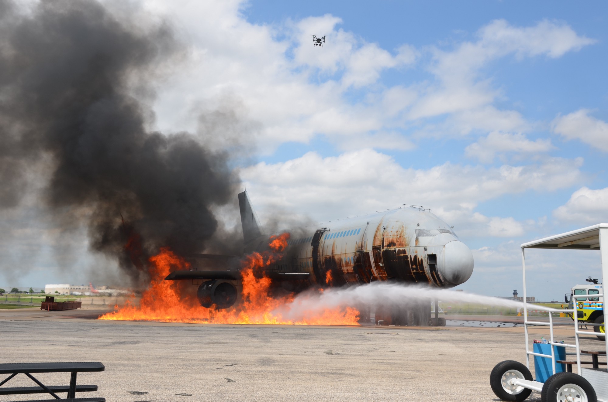 Plane on fire