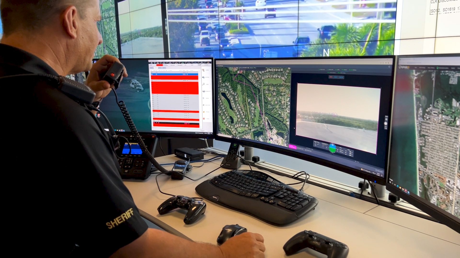 Monitoring a crime scene with drone as First Responder (DFR) technology